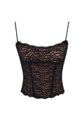 Susi Black Mesh Top for Women