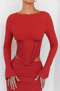 Cudo Red Full Sleeve Top for Women