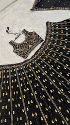 Gold Lehenga with Dupatta fabric texture detail