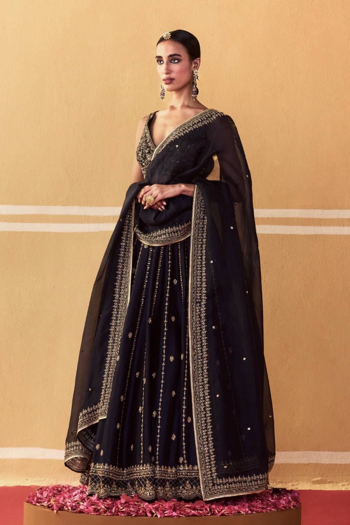 Gold Lehenga with Dupatta colour variant view