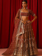 Fandy Silk Lehenga Set with Zari Sequins Work and Dupatta for women | Snyvia
