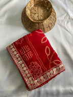 Maroon Georgette Saree - blouse and border close-up
