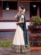 Poly Cotton Lehenga Choli with Traditional Zari Weaving for Festive Wear back view