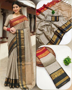 Gold Silk Saree - drape and pallu detail