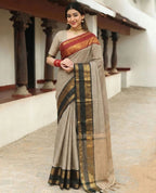 Gold Silk Saree - fabric texture close-up