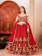 Bridal Faux Georgette Lehenga with Sequins Zari Work For Wedding Wear for women | Snyvia