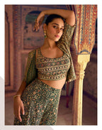 Mehfil Top with Shrug and Palazzo Complete Designer Set