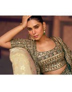 Mehfil Top with Shrug and Palazzo Complete Designer Set