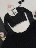 Black Georgette Lehenga Choli styling view