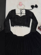 Black Georgette Lehenga Choli colour variant view