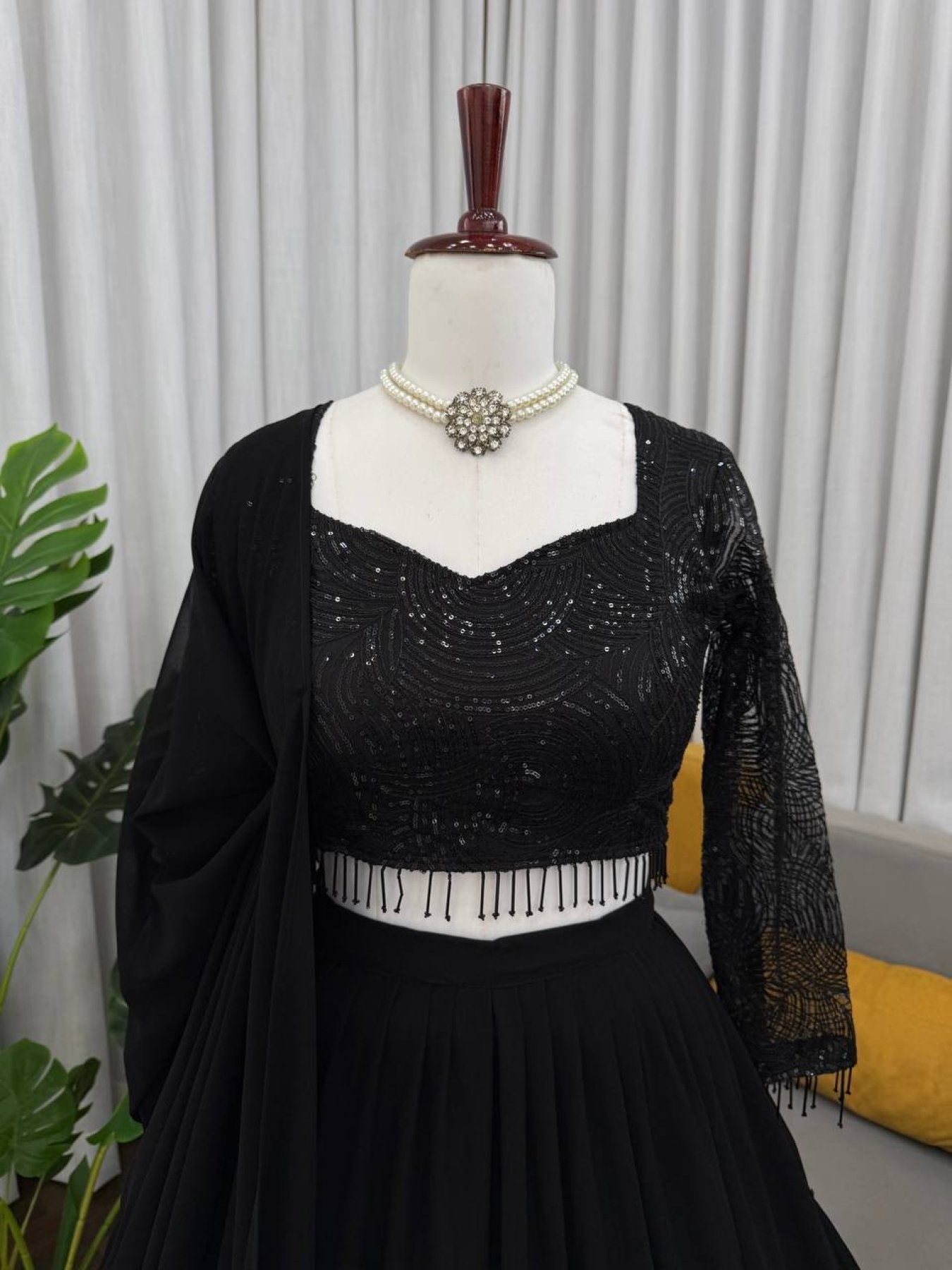 Black Georgette Lehenga Choli colour variant view