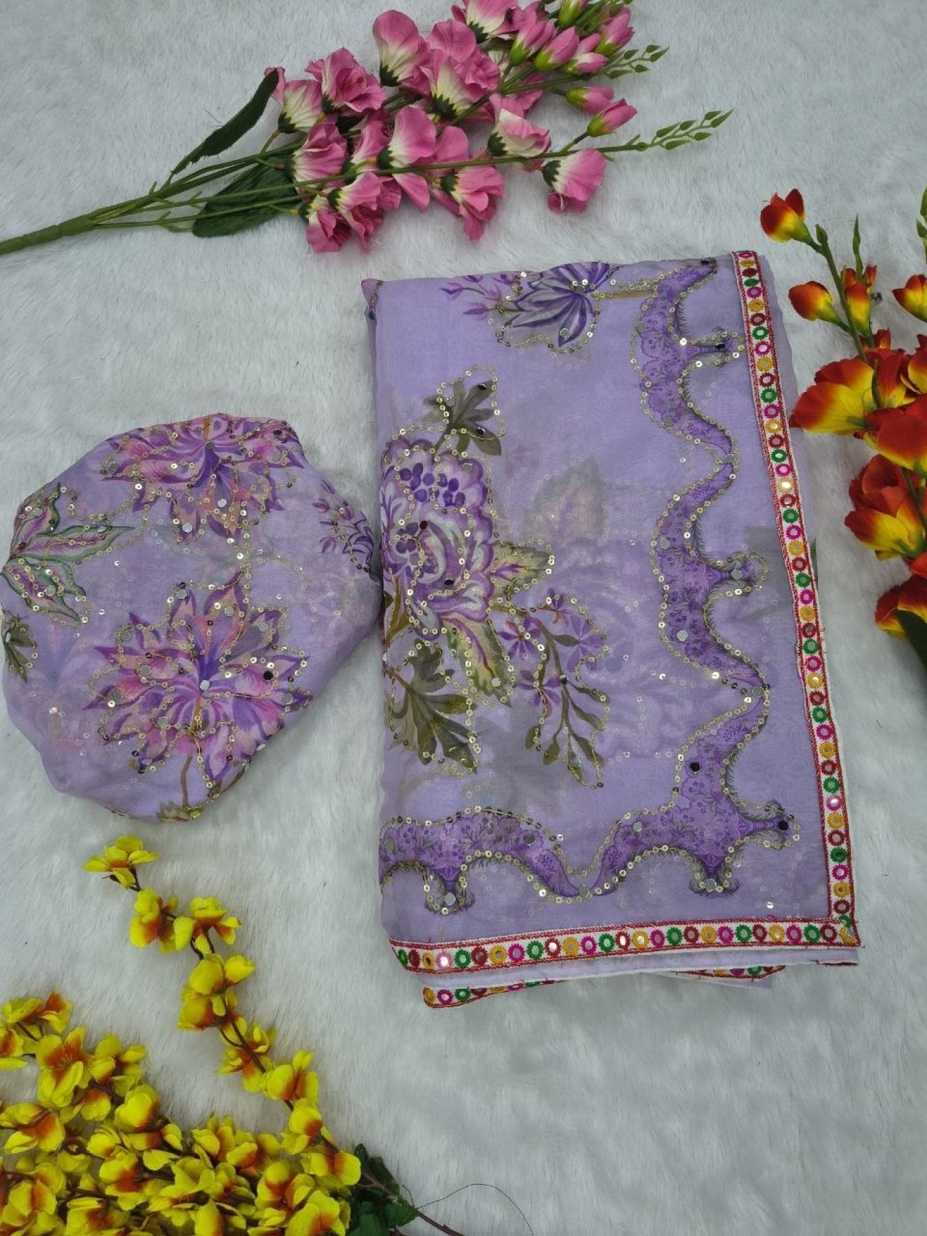 Purple Tabby Saree - full-length drape
