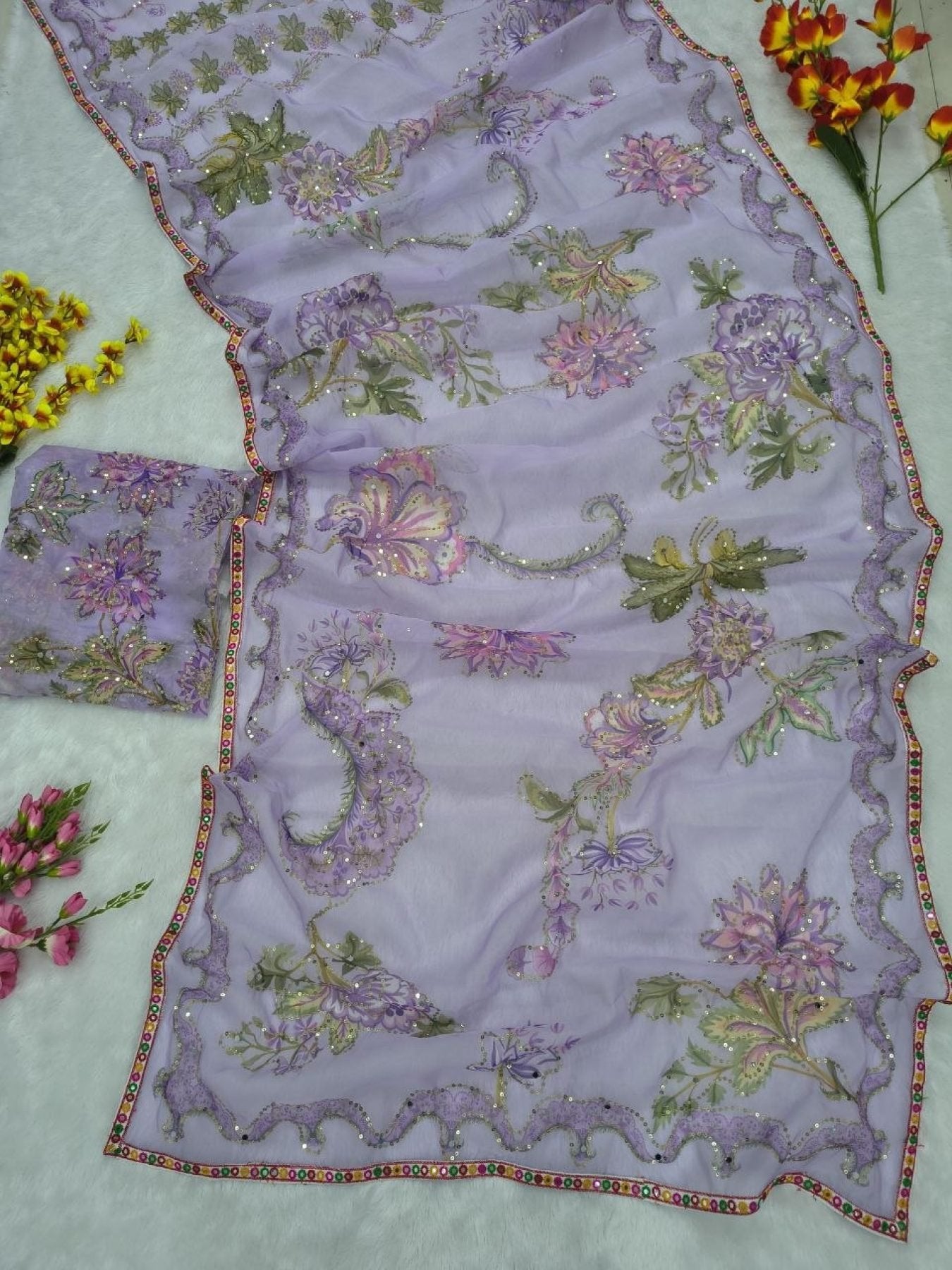 Purple Tabby Saree - detail view 11