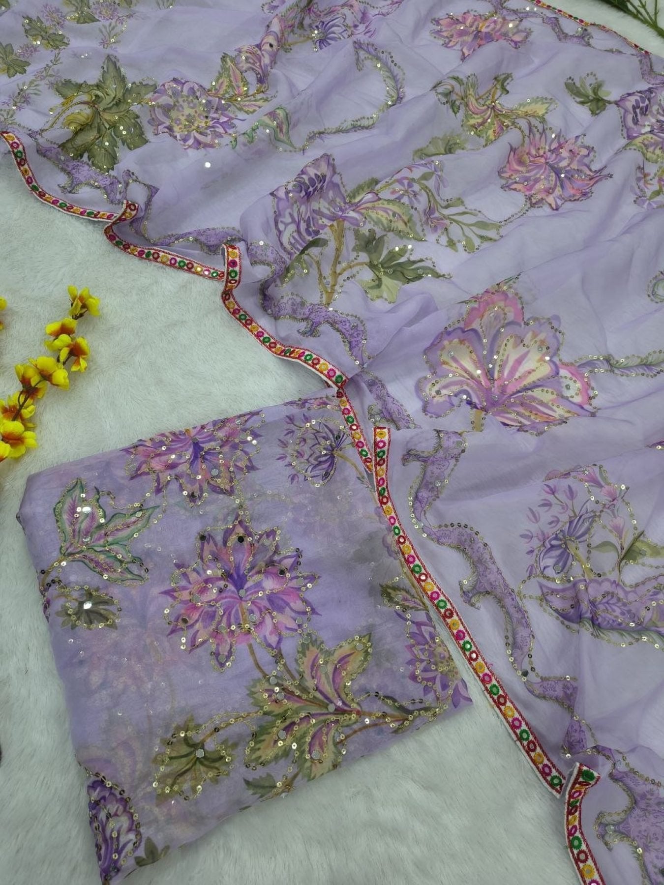 Purple Tabby Saree - detail view 12
