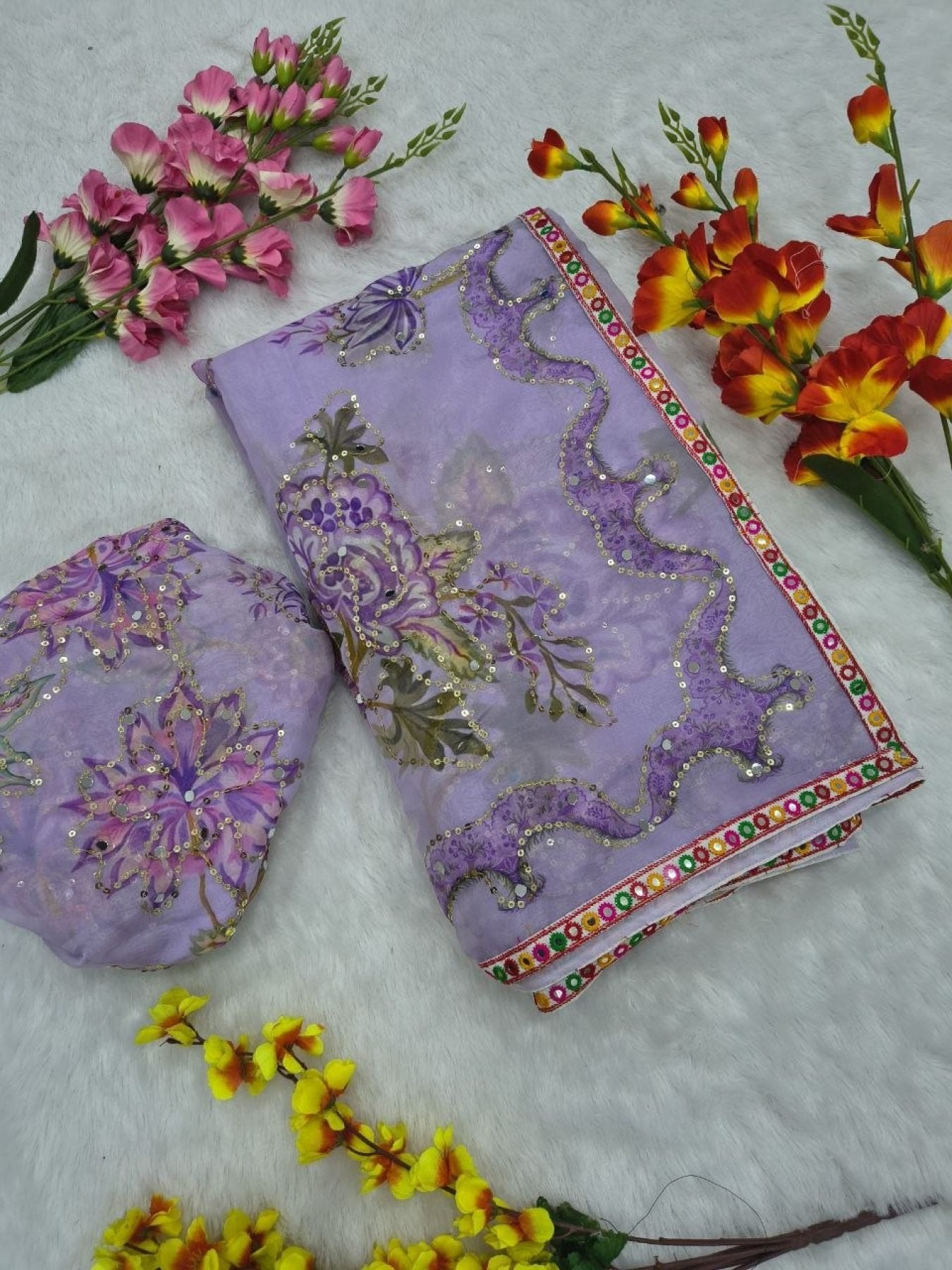 Purple Tabby Saree - detail view 13