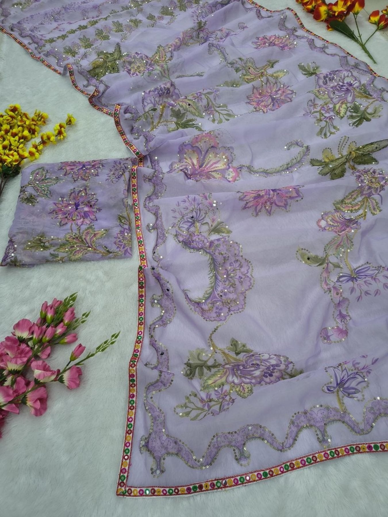 Purple Tabby Saree - detail view 15