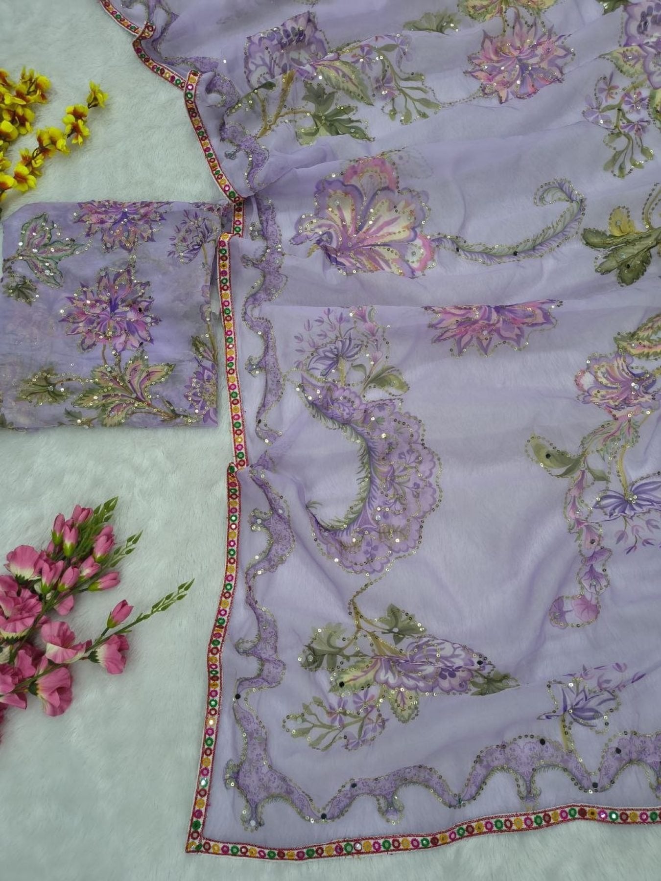 Purple Tabby Saree - detail view 16