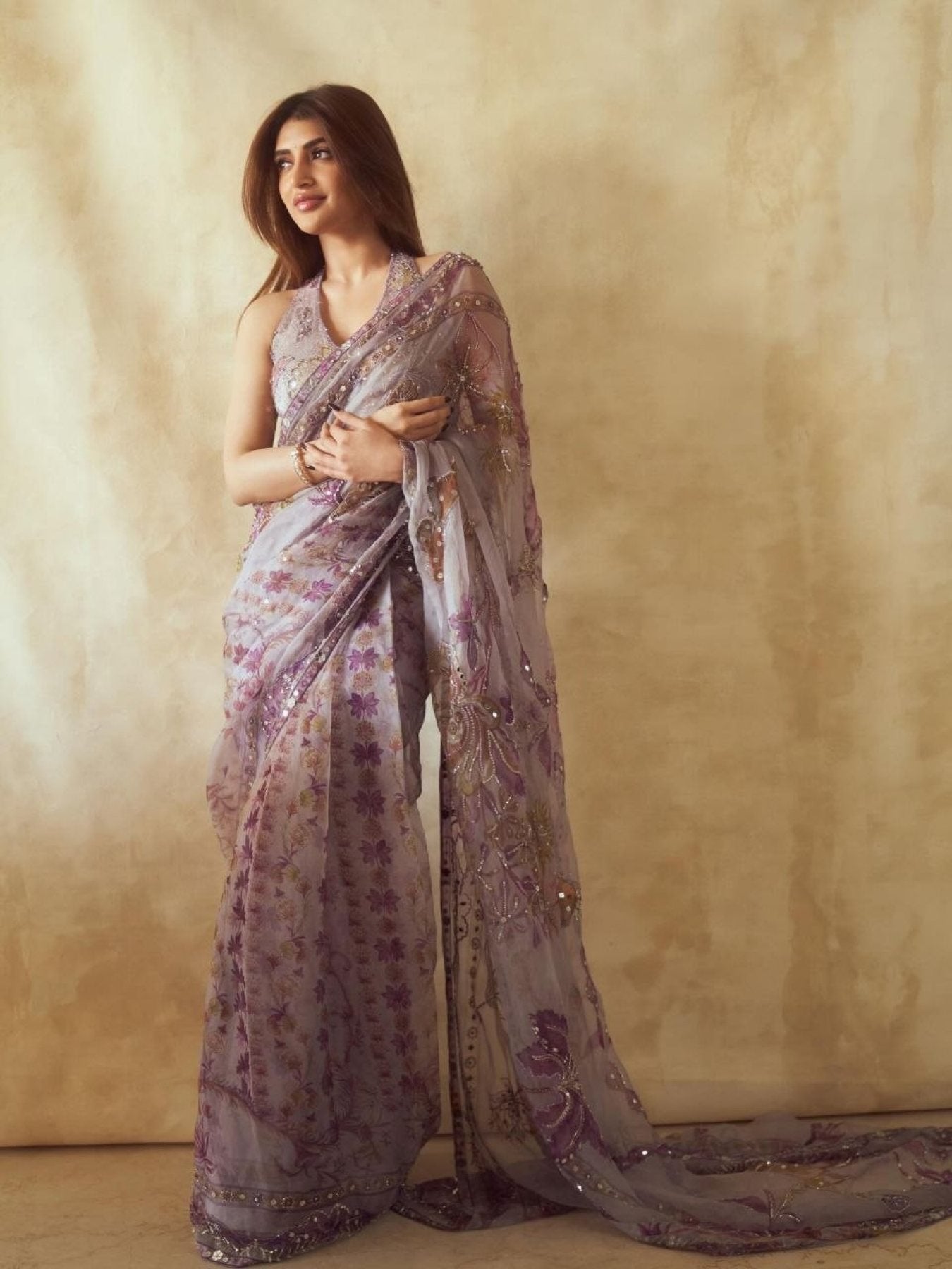 Purple Tabby Saree - styling and accessories view