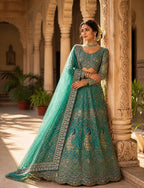 Wine Butterfly Net Coding Sequins Lehenga blouse and dupatta detail