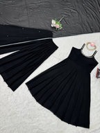 Midnight Mirror Georgette Anarkali Set with Palazzo Dupatta Ready embroidery close-up