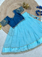 Kids Party Wear Lehenga Choli for Special Occasions embroidery close-up