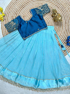 Kids Party Wear Lehenga Choli for Special Occasions full drape view