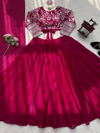 JMV Silk Lehenga with Coding Dori Sequins Work For Special Occasions embroidery close-up