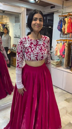JMV Silk Lehenga with Coding Dori Sequins Work For Special Occasions blouse and dupatta detail