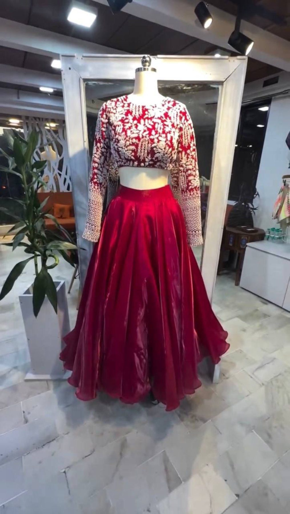 JMV Silk Lehenga with Coding Dori Sequins Work For Special Occasions embroidery close-up