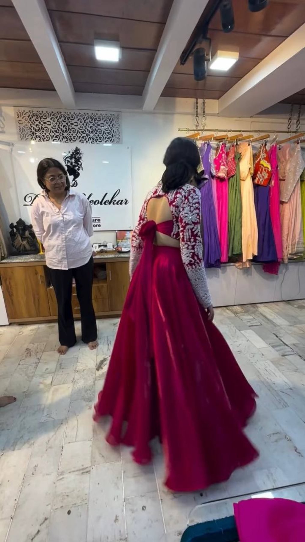 JMV Silk Lehenga with Coding Dori Sequins Work For Special Occasions fabric texture detail