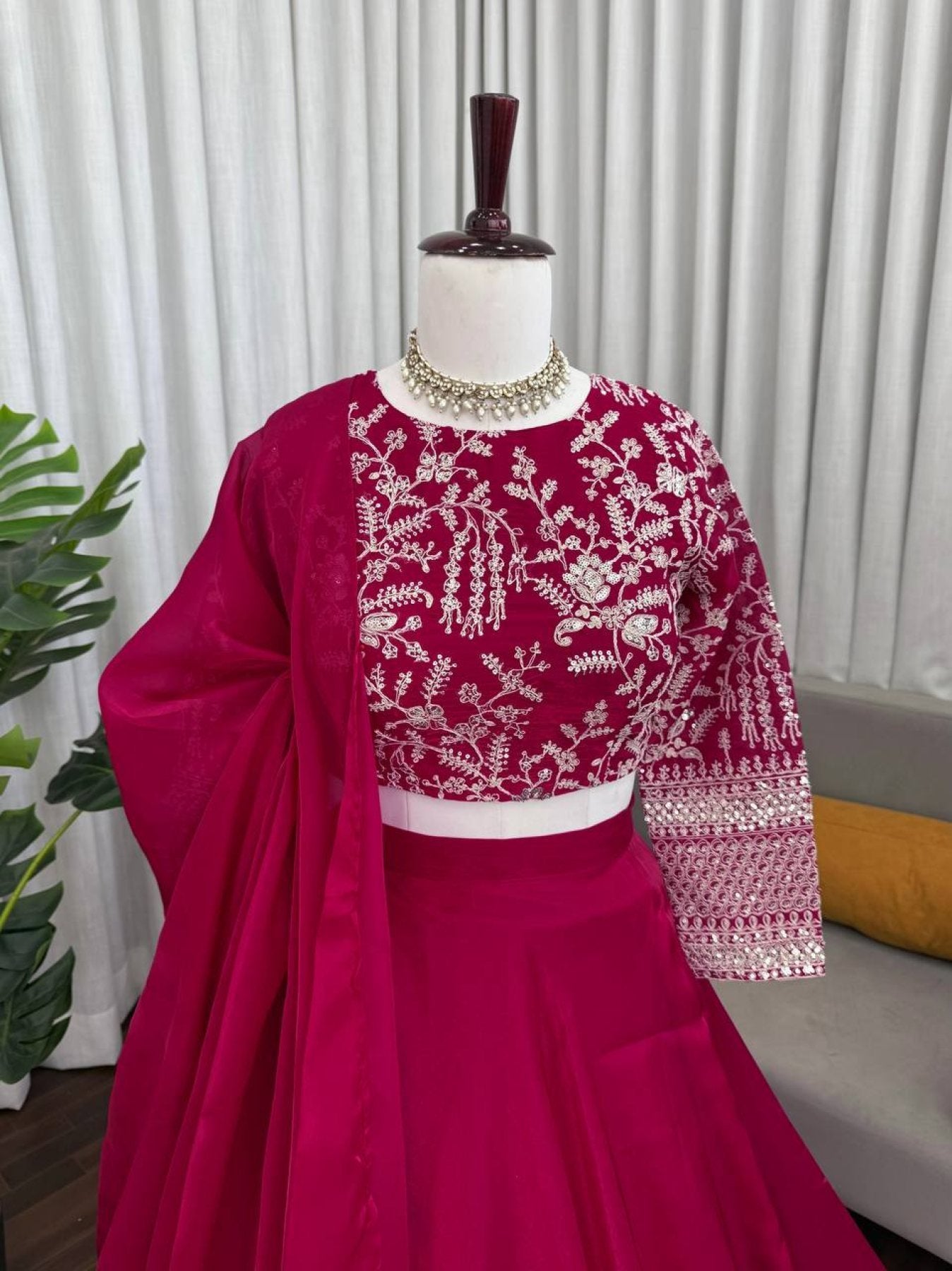 JMV Silk Lehenga with Coding Dori Sequins Work For Special Occasions colour variant view