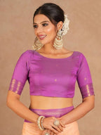 Peach Banarasi Saree - pallu design detail