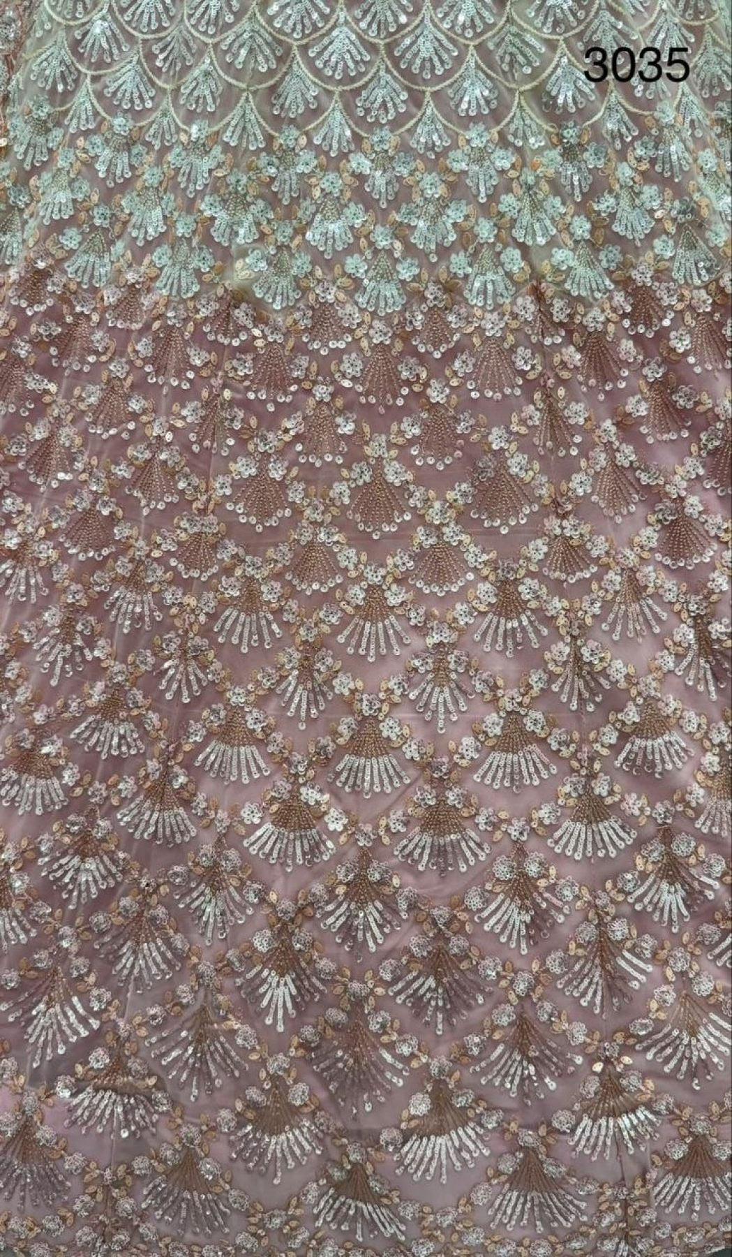 Pink Net Lehenga Choli with Sequins and Zari Embroidery For Bridal blouse and dupatta detail