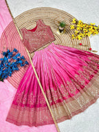 Chinon Silk Lehenga Choli with Sequins Work for Party Wear back view