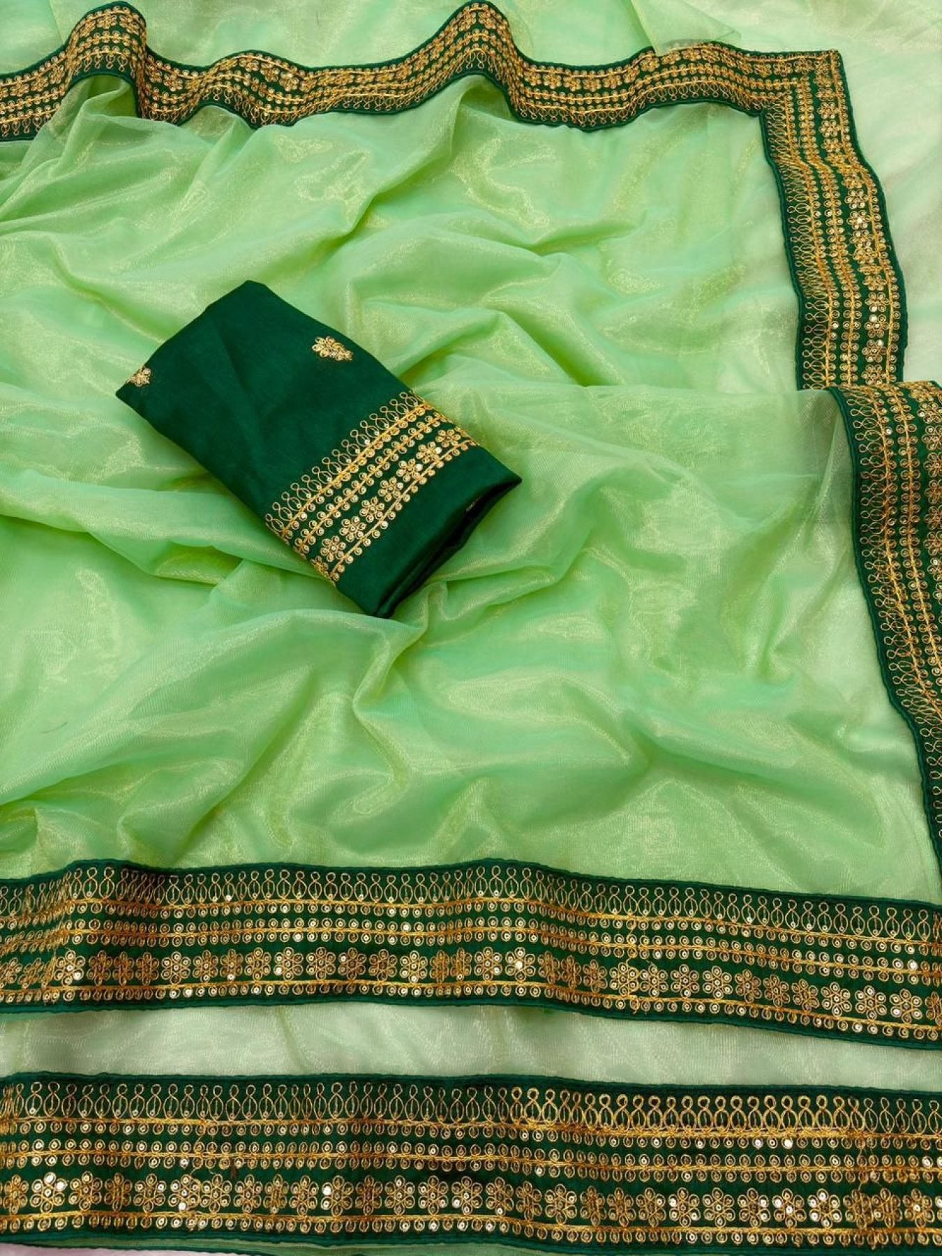 Silk Saree - Sequence back view