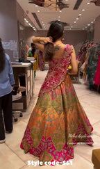 Coding Work Lehenga Choli with Shrug embroidery close-up