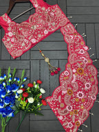Coding Work Lehenga Choli with Shrug styling view