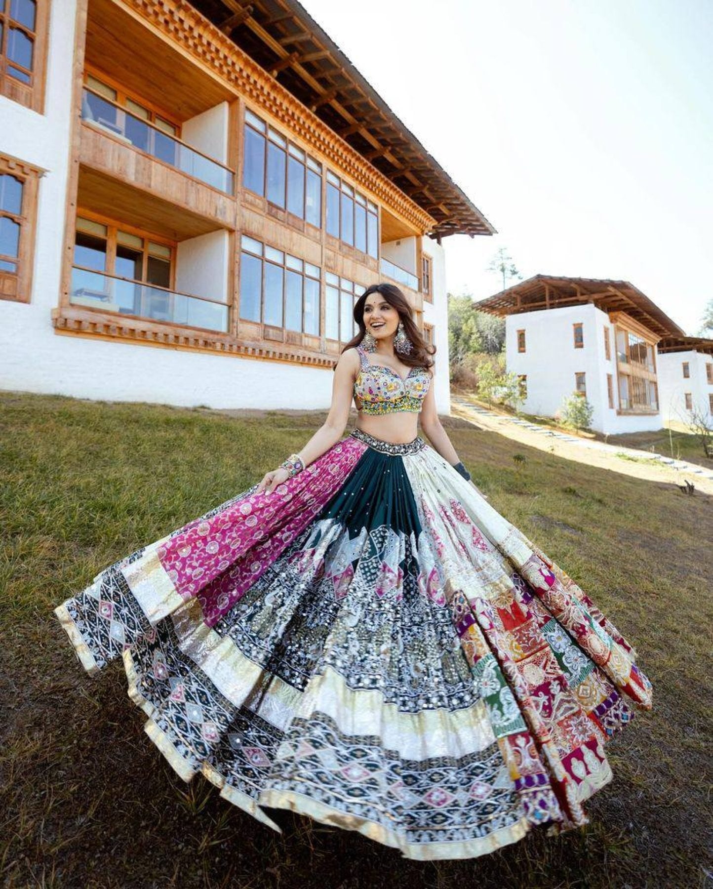 Heavy Muslin Cotton Lehenga Choli with Real Mirror Work and Dupatta fabric texture detail