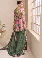 Noor Mahal Suit Set Digital Print With Embroidered Work