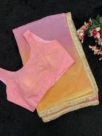 Organza Saree - blouse and border close-up