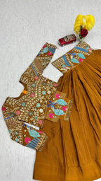 Bridal Chinon Silk Lehenga Choli with Embroidery Sequence Work for Weddings detailed view