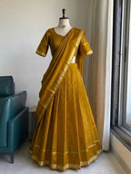Viscose Georgette Lehenga Choli with Zari Weaving Work styling view