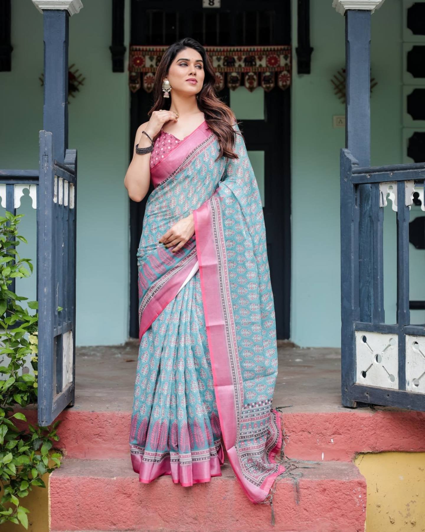 Cotton Saree for women - full front view | Snyvia
