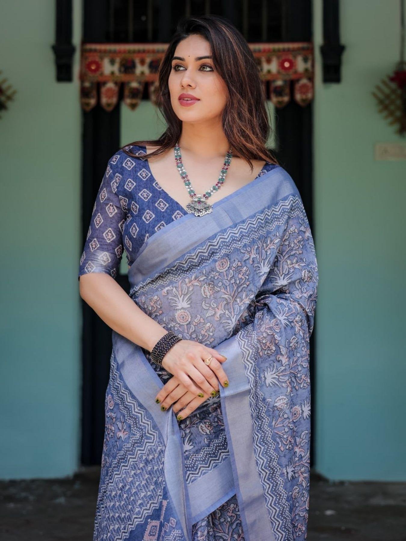 Cotton Saree for women - full front view | Snyvia