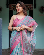 Cotton Saree - side drape view