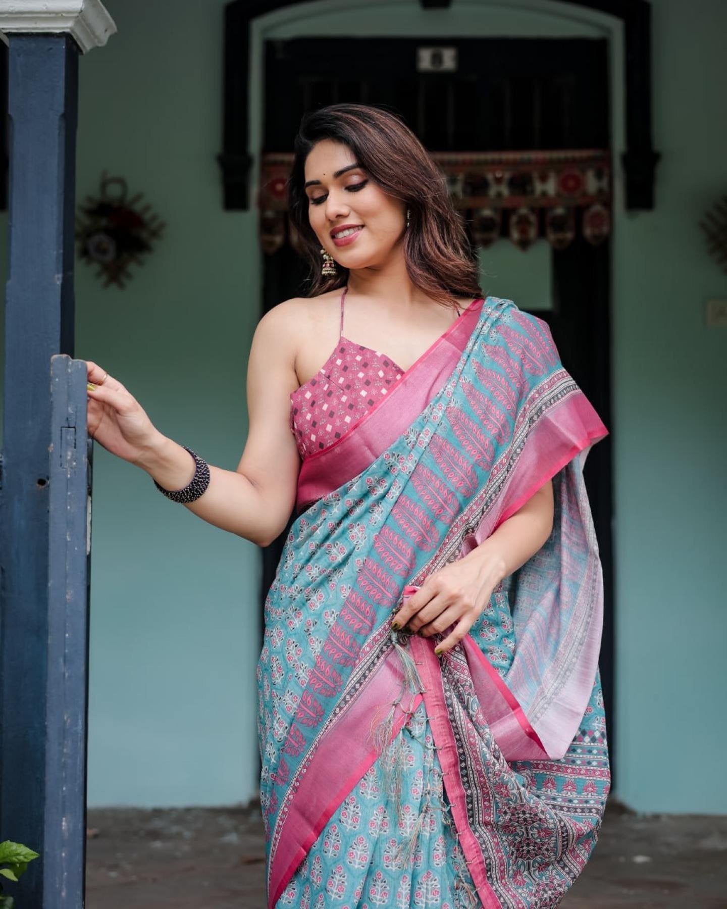 Cotton Saree - pallu design detail