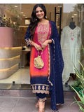 Heavy Pure Chinon Silk With Digital Print and Sequins Work kurta for women | Snyvia