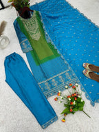 Heavy Pure Chinon Silk With Digital Print and Sequins Work kurta back view