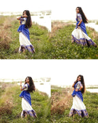 Cotton Chex Lehenga Choli with Zari Work styling view