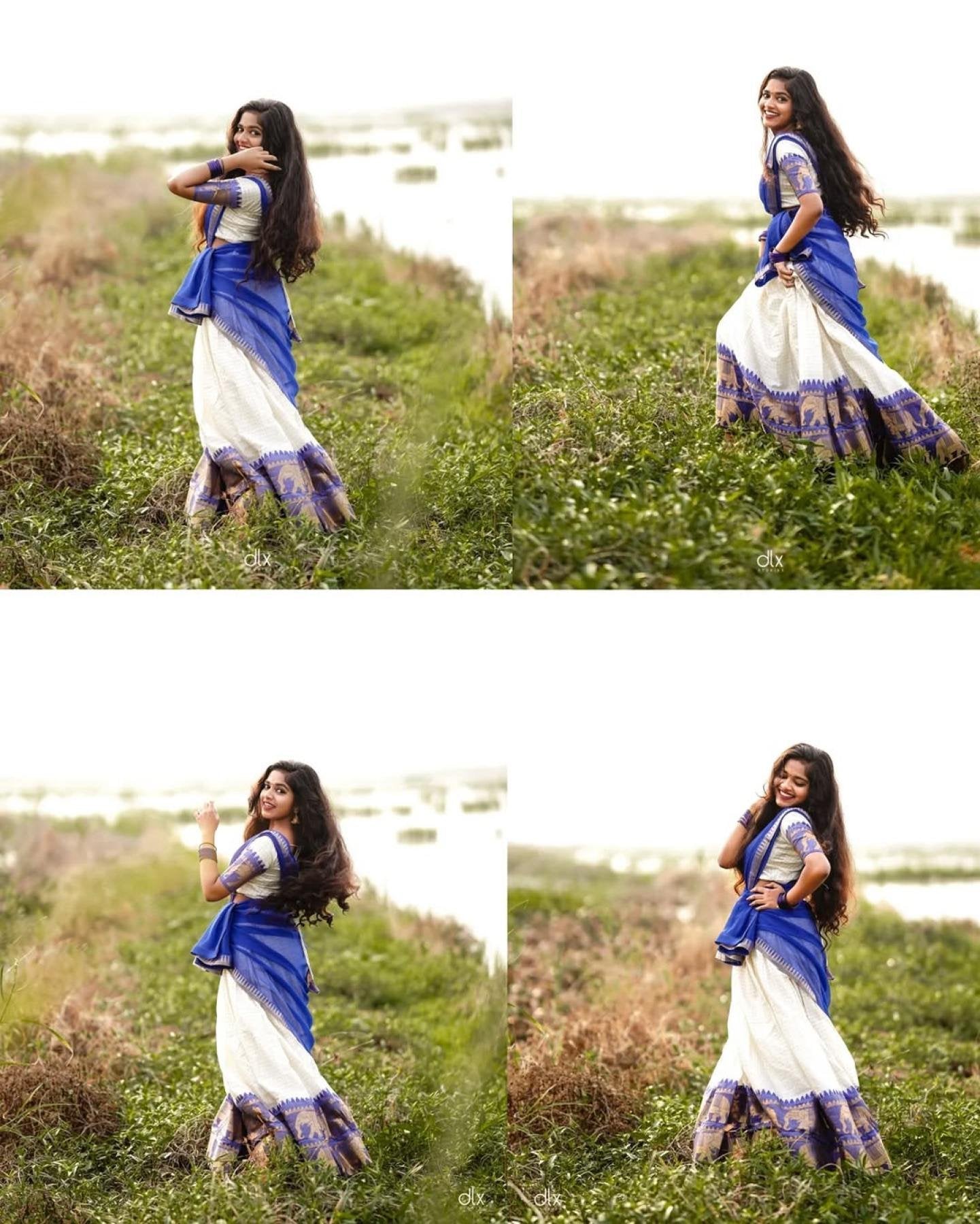 Cotton Chex Lehenga Choli with Zari Work styling view
